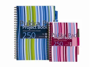 Block „Projektbuch“, gemischte Farben, liniert, Ringbindung, A5, 125 Blatt, PUKKA PAD